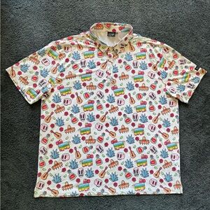 Sunday Swagger Polo Shirt The Fiesta Mens 3XL Blue Red Mexican Tequila